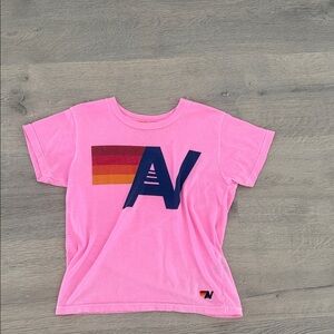 Aviator Nation Pink Kids T-Shirt with Graphic Design